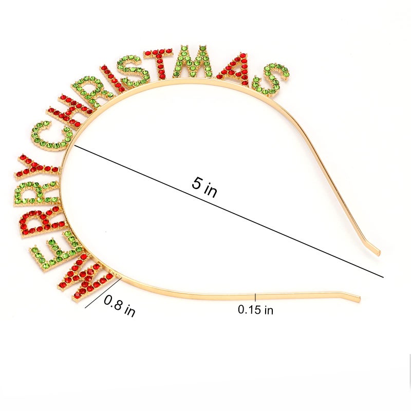 CIEHER Happy New Year Headband - Crystal Merry Christmas & New Year Party Crown - Colorful - Image 2
